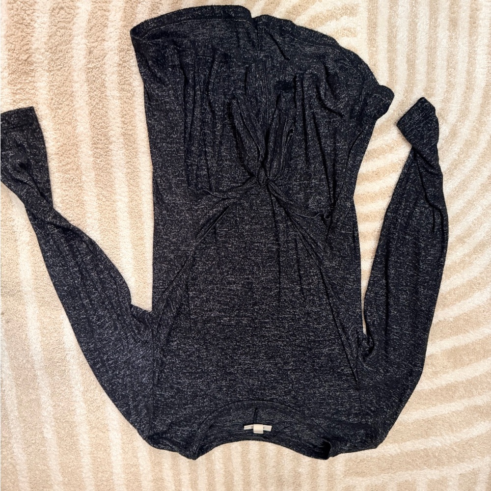 Style & Co. Charcoal Long Sleeve Blouse